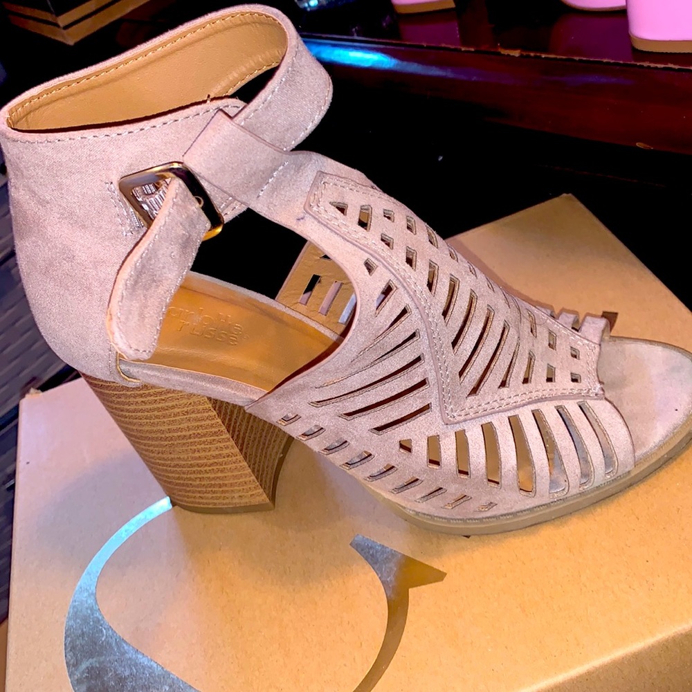 Tan heeled sandals